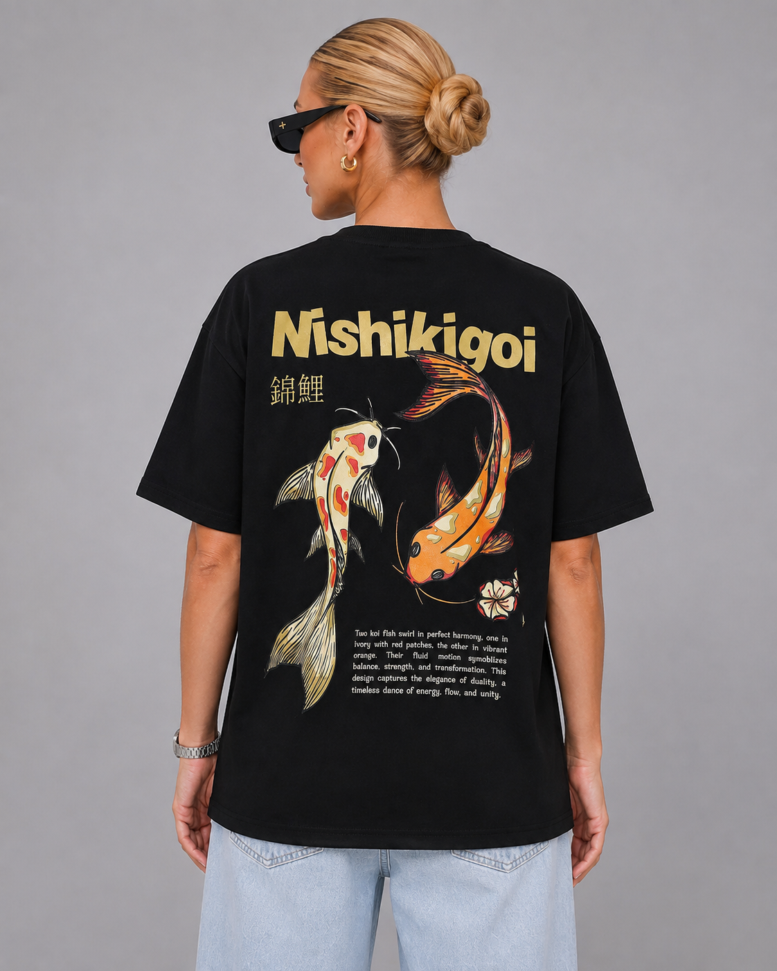 Women's Koi Fish Oversized Graphic T-Shirt