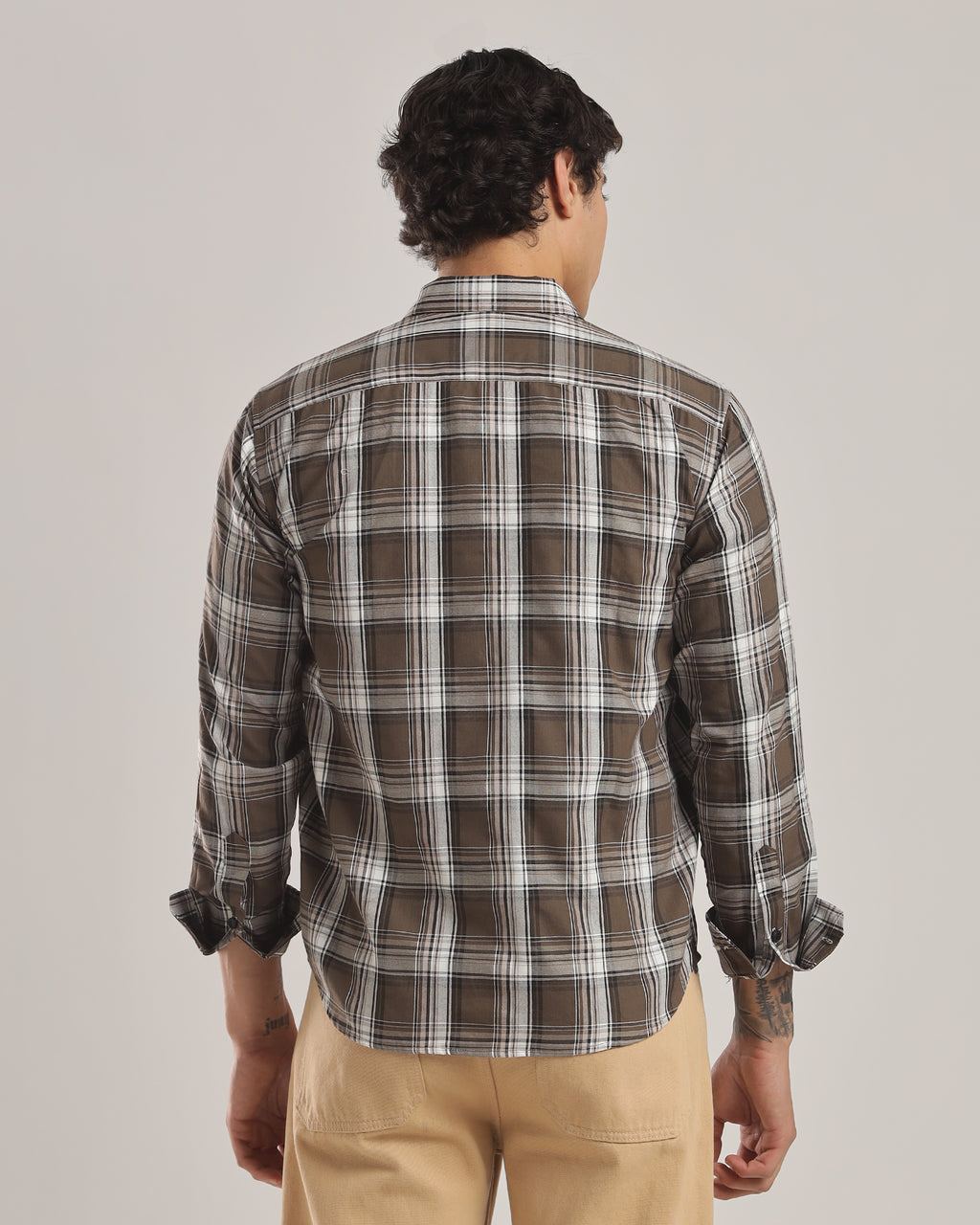 Brown Plaid Relaxed Fit Oxford Shirt