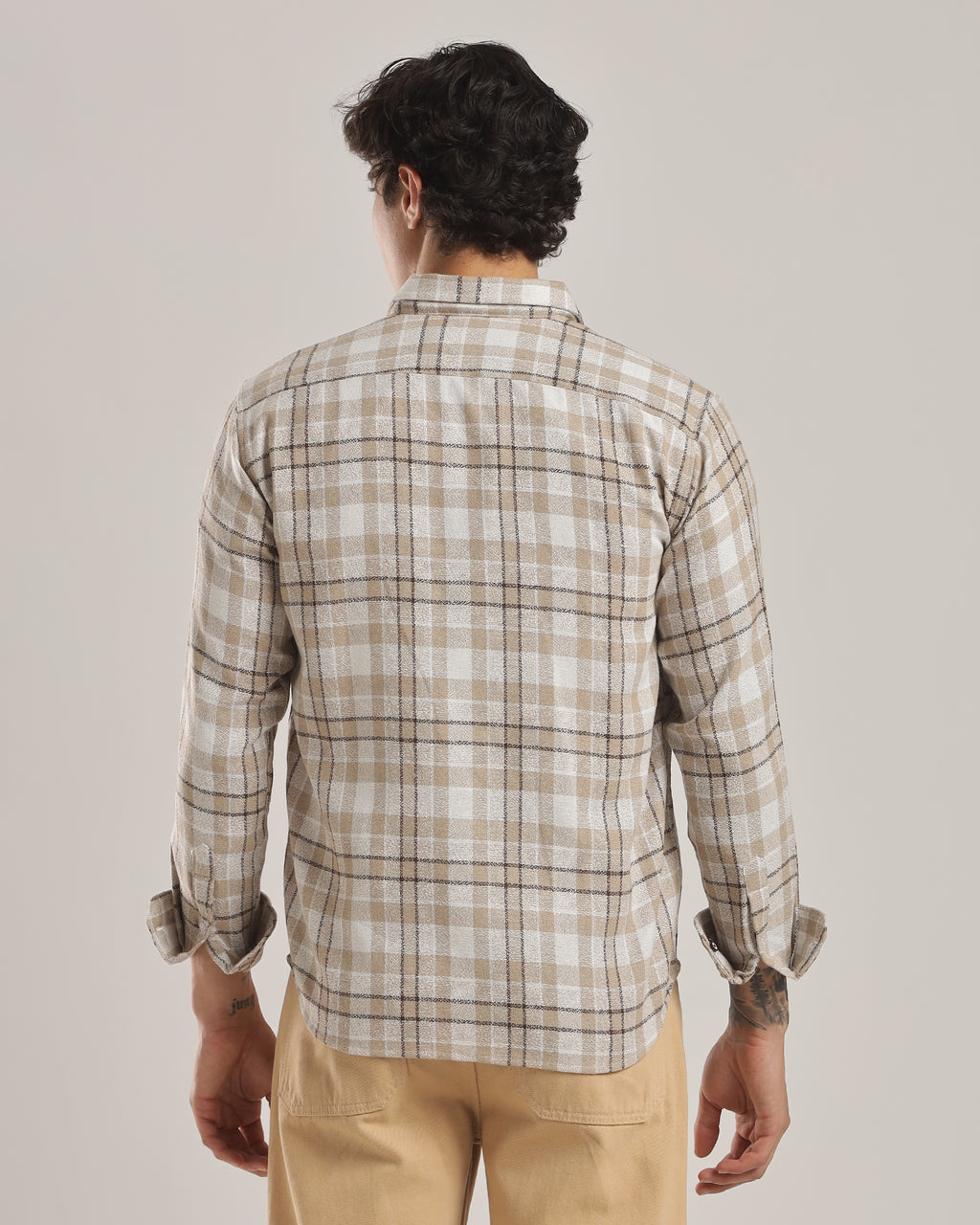 Classic Sand Check Flannel Shirt