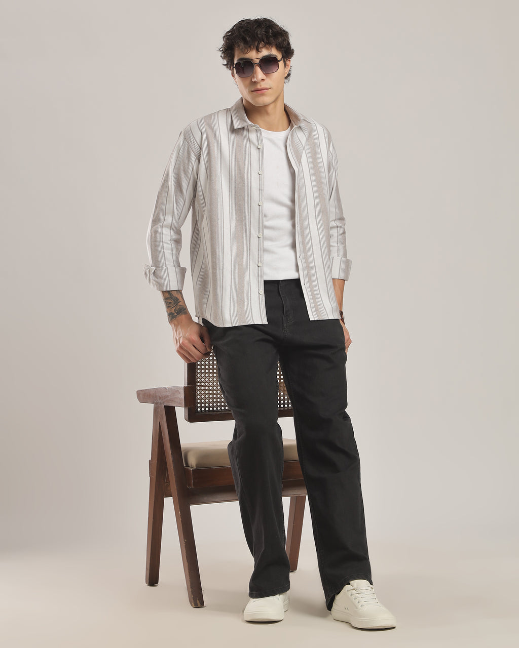 Stylish Textured Stripe Casual Shirt