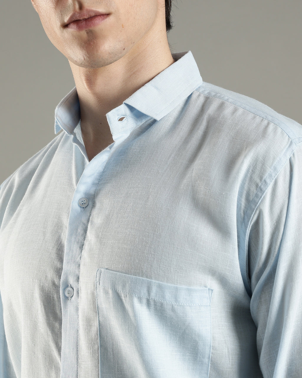 Classic Sky Casual Linen Shirt