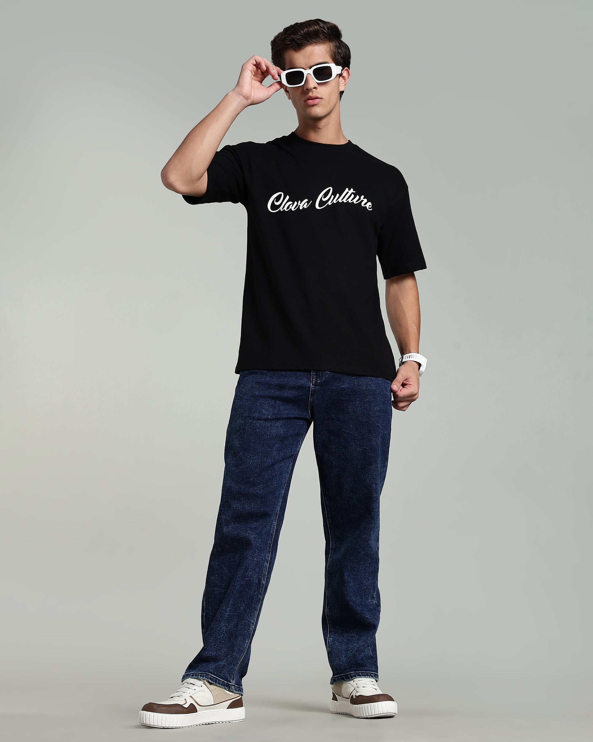 Nishikigoi Art Black Oversized Tee