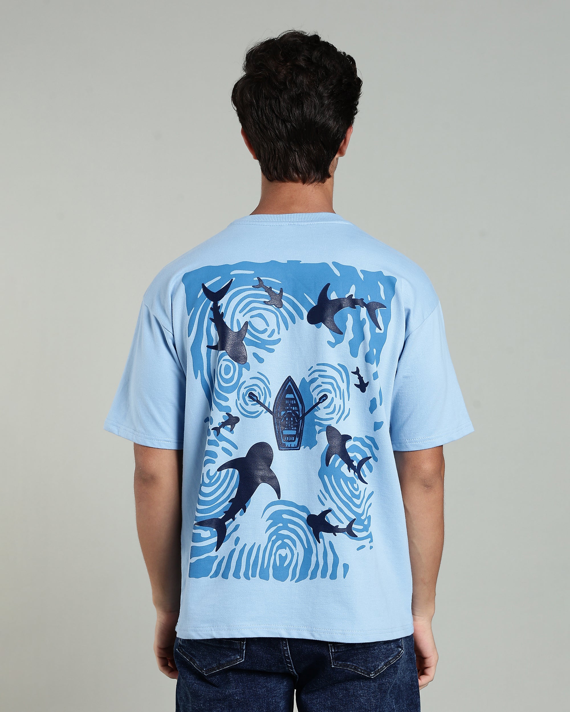Deep Sea Drama T-Shirt – Artistic Shark Design