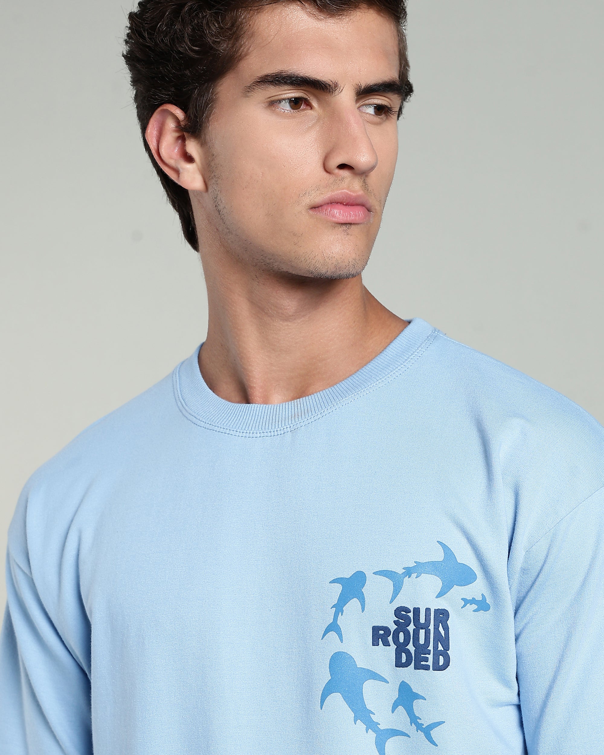 Deep Sea Drama T-Shirt – Artistic Shark Design