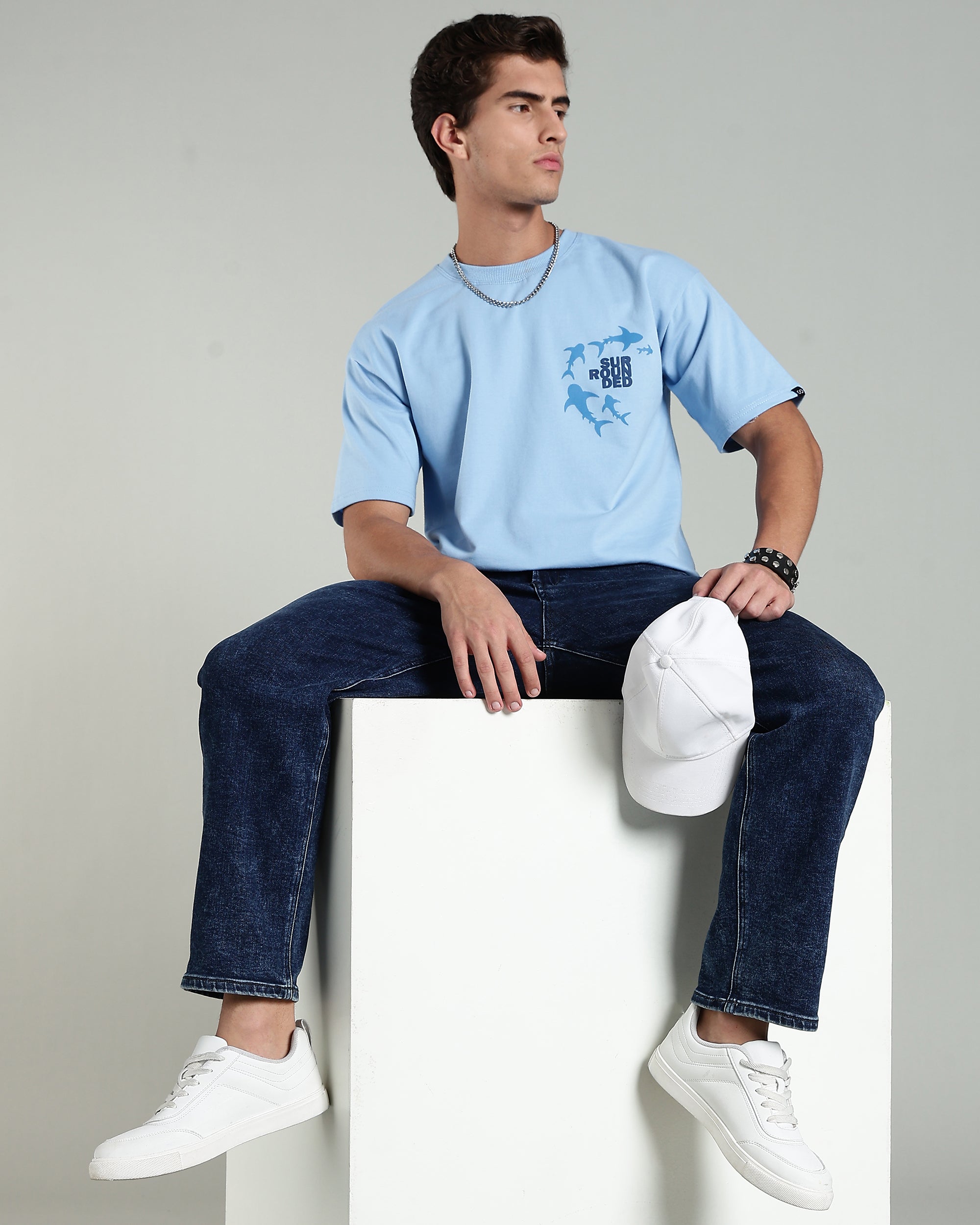 Deep Sea Drama T-Shirt – Artistic Shark Design