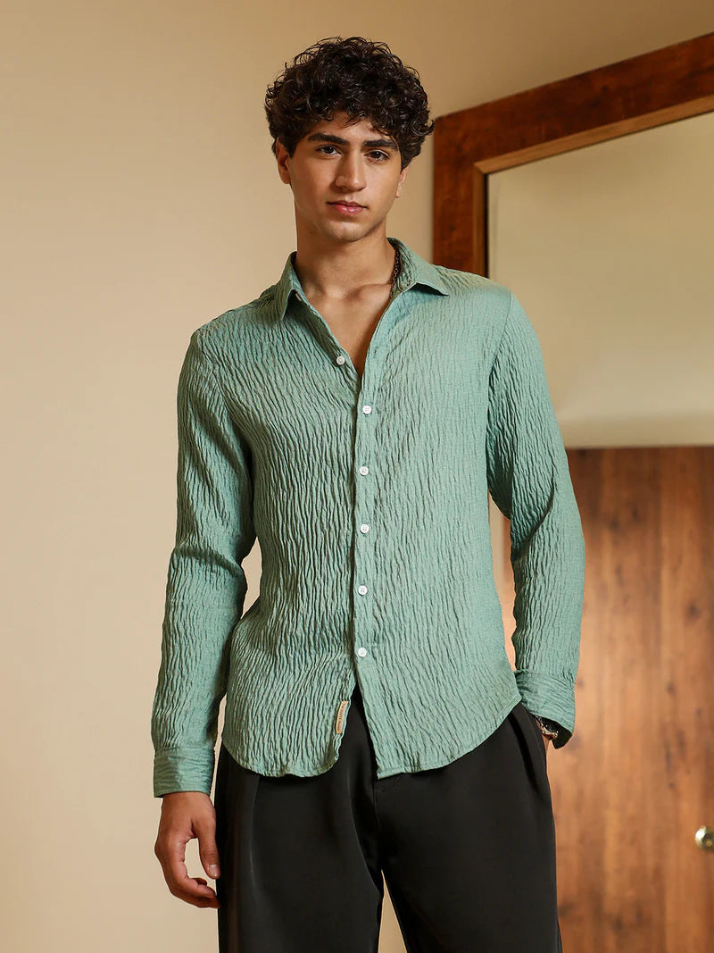 Solid Creased-Tactile Shirt