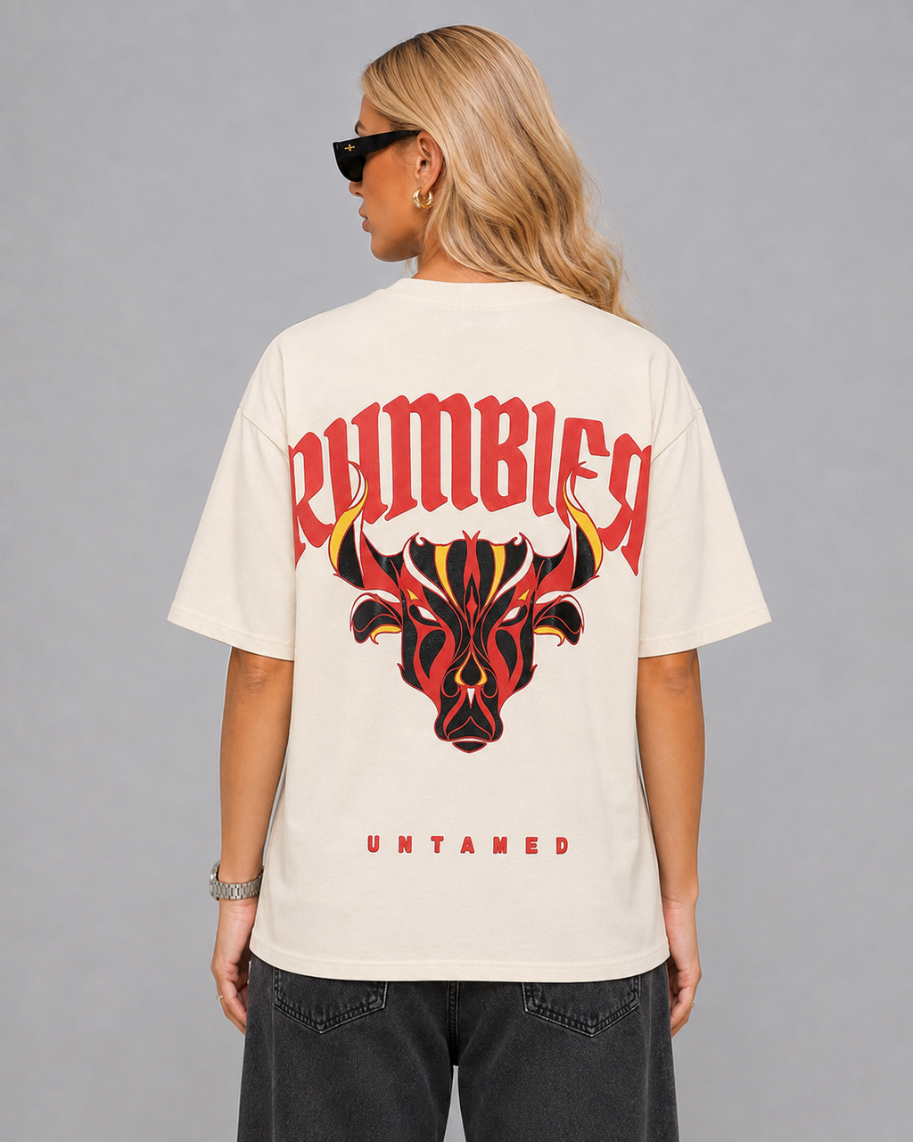 Women's Untamed Bull Oversized Graphic Tee