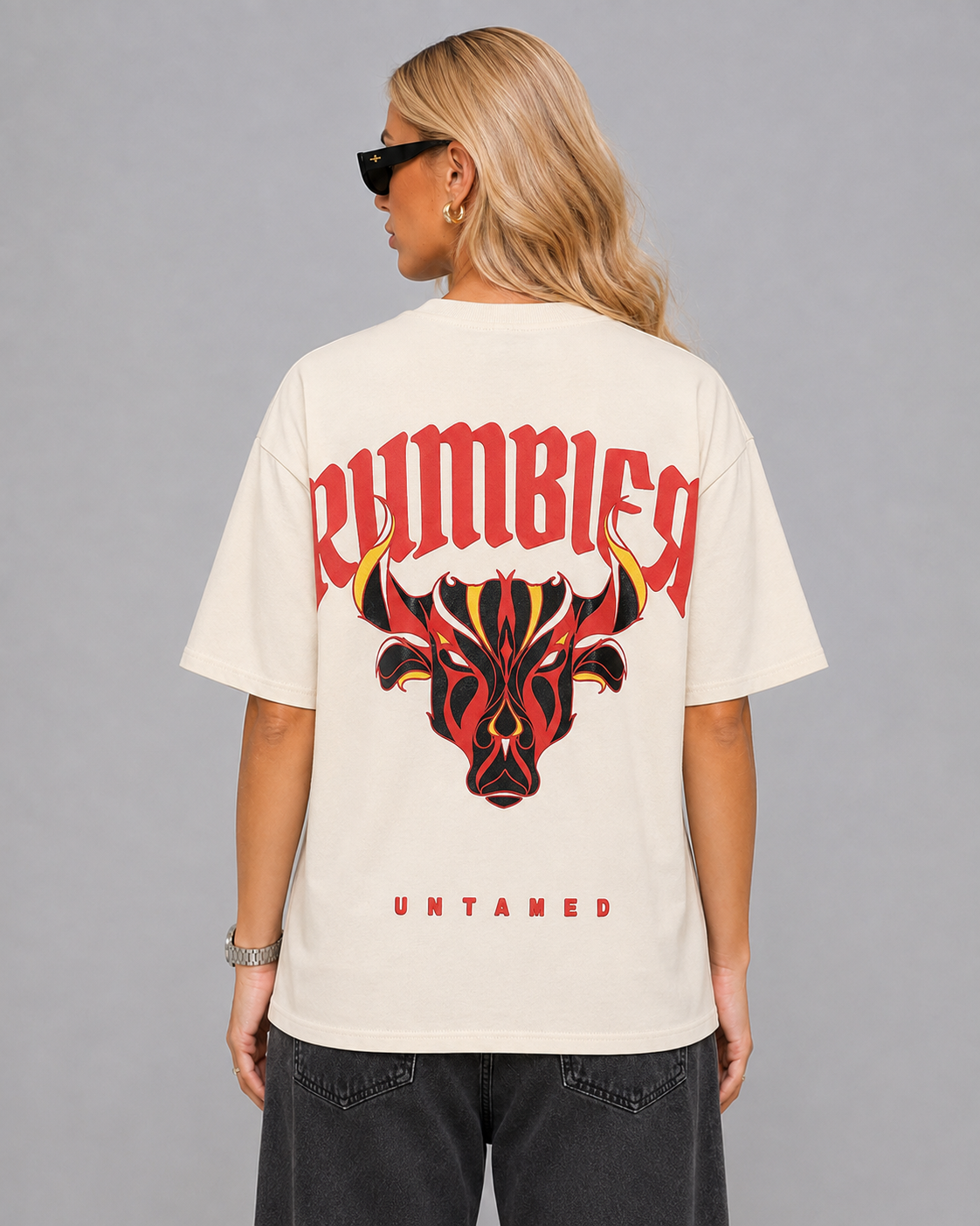 Women's Untamed Bull Oversized Graphic Tee