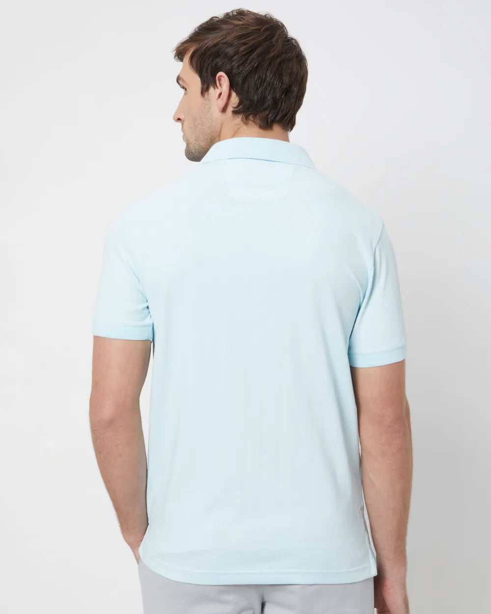 Textured Plain Slim Fit Polo T-Shirt